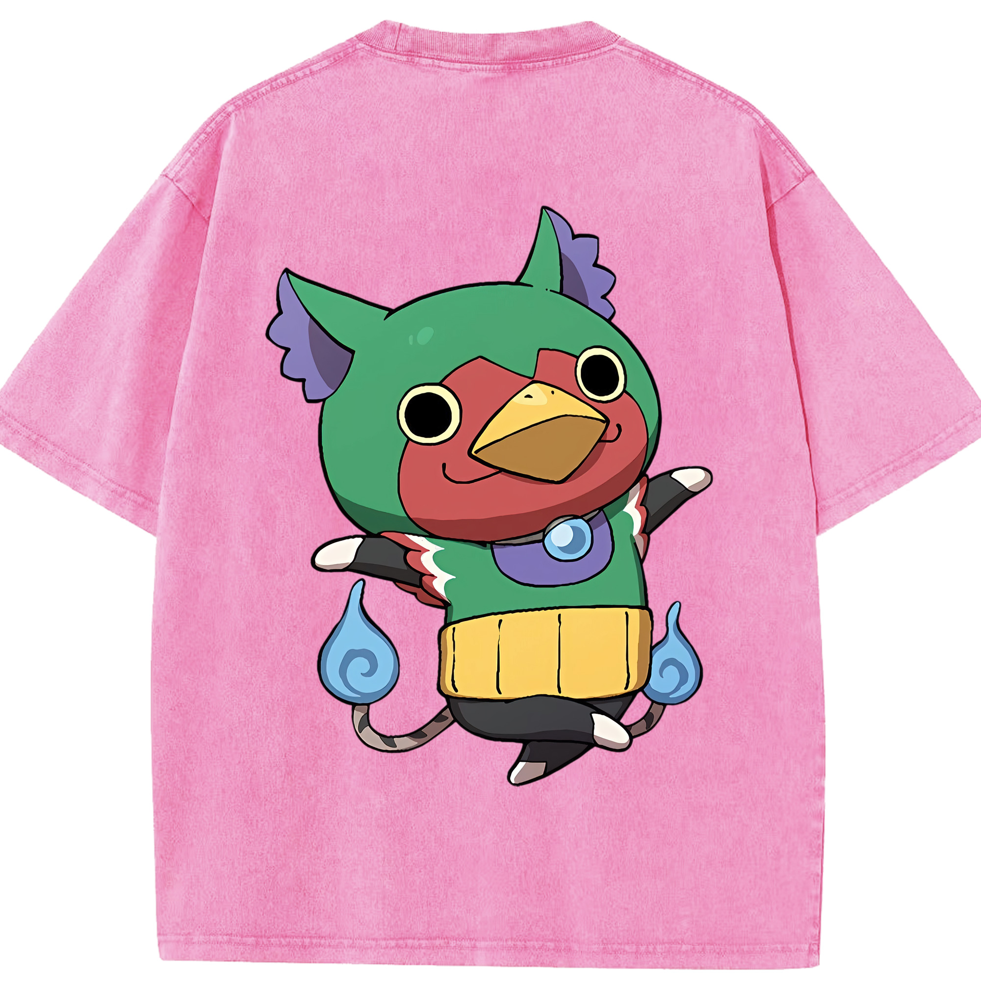 （画像用） 妖怪ウォッチ Yo-kai Watch 綿100% ヴィンテージ風 半袖Tシャツ（背面プリント）